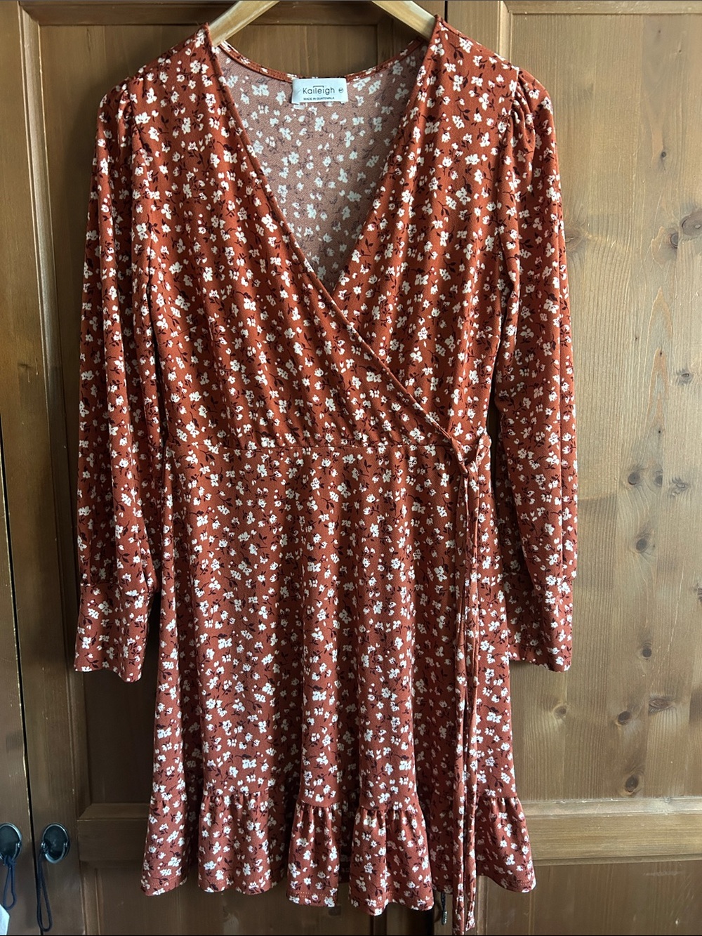 Kaileigh Burnt Orange Floral Dress, size: MP